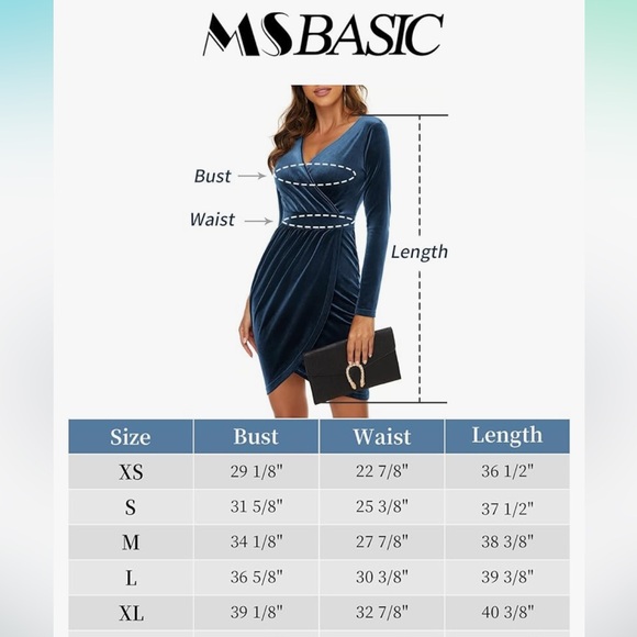 Velvet Bodycon Ruched Cockatil V Neck Dress. Worn once, XL. - Picture 10 of 10